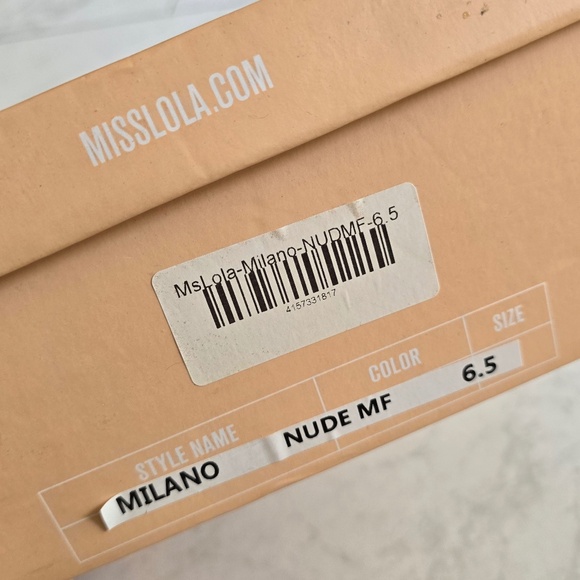 Miss Lola Milano Square Heel Boots In Nude Size 6.5 - Picture 15 of 16